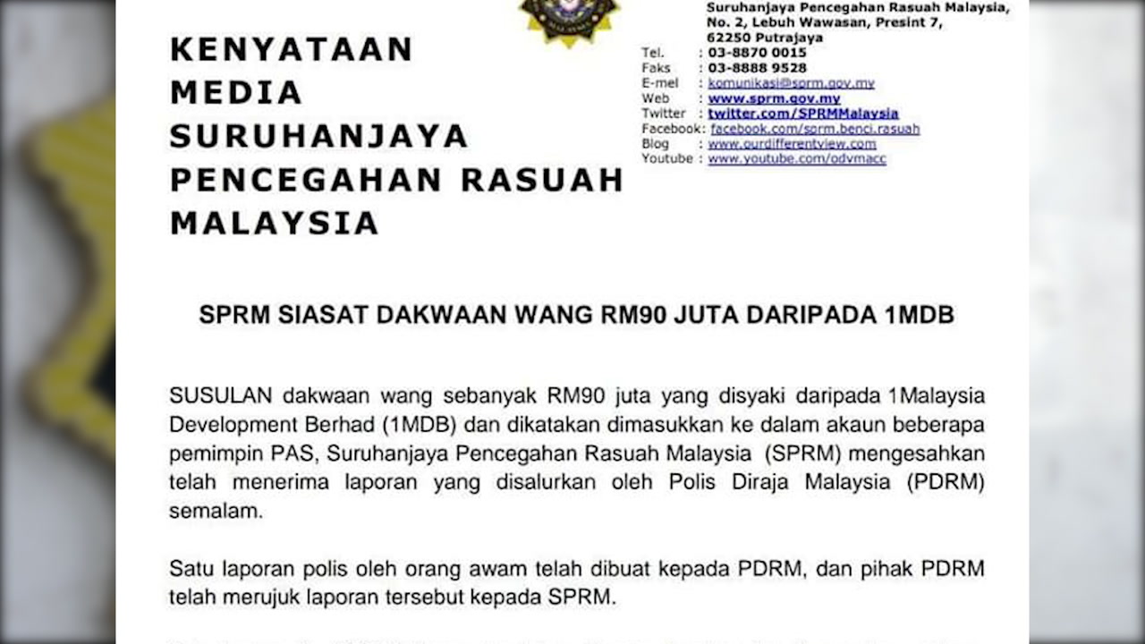 Macc Begins Probe Into Claim Pas Received Rm90 Million Thestartv Com