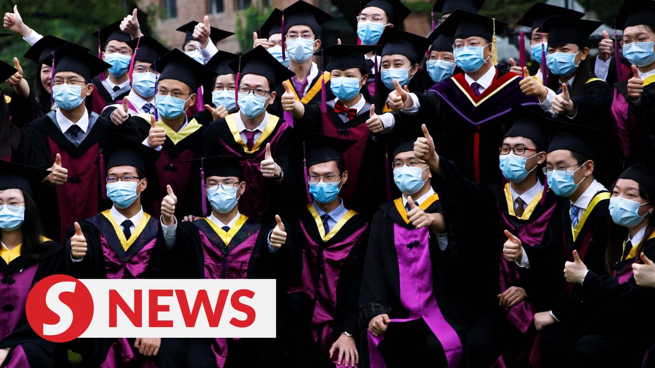 Chinese university holds social distancing-style graduation ceremony ...