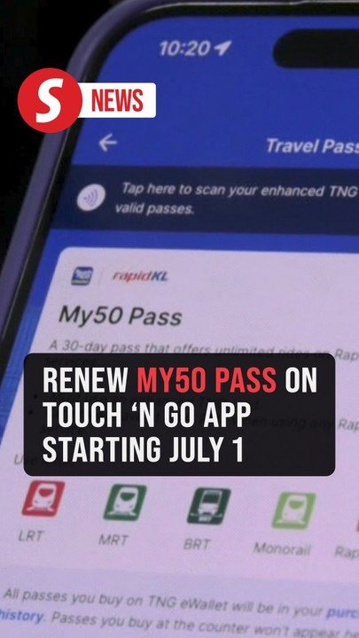My50 pass can be renewed with Touch 'n Go e-wallet from July 1, says ...