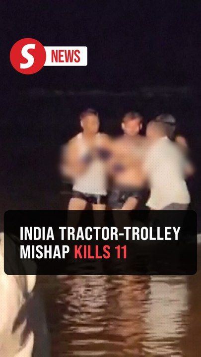At least 11 killed as tractor-trolley plunges into pond in central ...