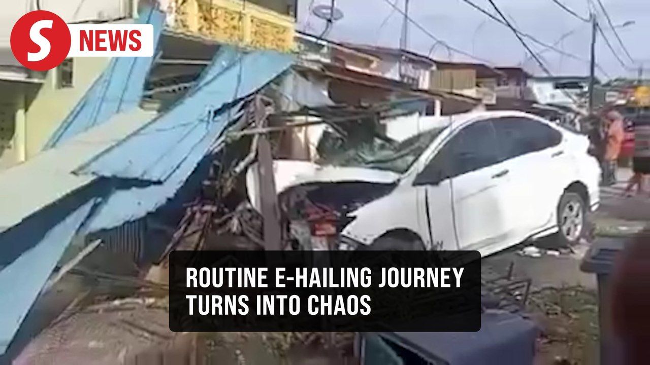 E-hailing driver hits four vehicles and house after swerving to avoid ...
