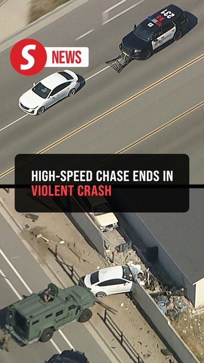 MOMENT: Video shows California car chase ending in violent crash ...